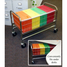 Office and Mail Center Carts Long Roll Away File Folder Basket Cart