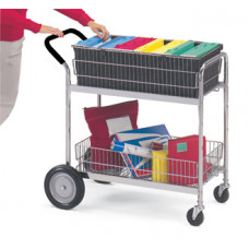 Medium Wire Basket Mail Cart and Office Cart with Cushion Grip