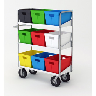 Mail Room and Office Transport Carts 52"H Long Bulk Mail and Tote Cart