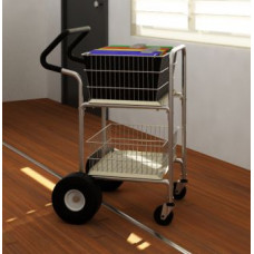 Mail Room and Office Carts Compact Mail Distribution Cart with 10" Rear Air Tires and Easy Push Handle