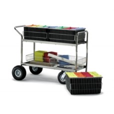 Mail Room and Office Carts Long Wire Basket Mail Distribution Cart