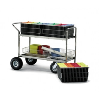 Mail Room and Office Carts Long Wire Basket Mail Distribution Cart