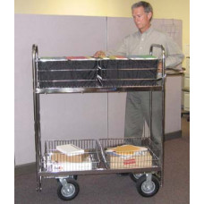 Mail Room and Office Carts Solid 52"H Long Mail Cart with Air Tires