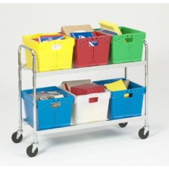 Extra Long Two Shelf Mobile Tote Cart (Cart Only)