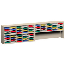 Charnstrom Mail Room Furniture and Office Organizers 120"W x 15-3/4"D, 60 Pocket Mail Sorter with 11-1/2"W Shelves