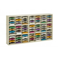 Charnstrom Mail Center Furniture and Office Organizers - 84"W x 15-3/4"D, 84 Pocket Sorter with 11-1/2"W Shelving
