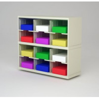 Mail Room Furniture and Office Organizer - 36"W X 12-3/4"D Sorter with 12 Pockets, 11-1/2" Wide