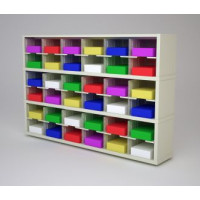 Mail Room Furniture and Office Organizer - 72"W x 15-3/4"D Sorter with 36 Pockets, 11-1/2"W Shelves