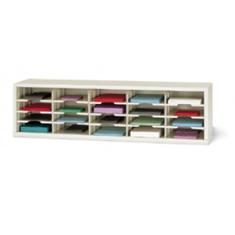 Mail Room Furniture and Office Organizer - 60"W X 12-3/4"D, 20 Pocket Mail Sorter with 11-1/2"W Shelves