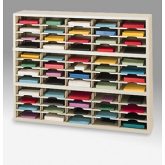 Mailroom Furniture and Office organizer - 60"W x 12-3/4"D, 60 Pocket Sorter with 11-1/2"W Shelves