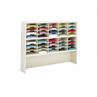 Mail Room Furniture and Office Organizer - 60"W x 15-3/4"D, 40 Pocket Sorter with 11-1/2"W Shelves and Enclosed Riser