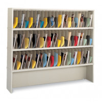 Mail Room Furniture and Office organizer - 72"W x 12-3/4"D, 69 Pocket Vertical Sorter and Riser