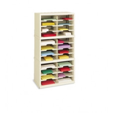 Mail Room Furniture and Office Organizer - 25"W x 12-3/4"D, 24 Pocket Sorter with 11-1/2"W Shelves