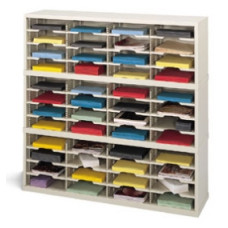 Mail Room Sorter or Office Organizer 48"W x 15-3/4"D, 48 Pocket Sorter with 11 1/2"W Shelves
