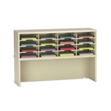 Mail Console and Office Organizer 48"W x 12-3/4"D, 16 Pocket Sorter with Riser and 11-1/2"W Shelves