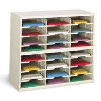 Office Organizer or Mail Room Furniture 36"W x 12-3/4"D, 24 Pocket Sorter with 11-1/2"W Shelves