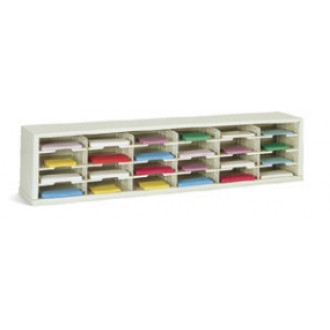 Mail Room Sorter and Office Organizer 72"W x 12-3/4"D, 24 Pocket Sorter with 11- 1/2"W Shelves