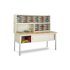 Mail Room Console and Office Organizer 72"W x 15 3/4"D, 36 Pocket Sorter with Riser and 11-1/2" W Shelves (Table Sold Separately)