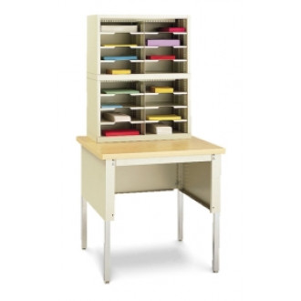 Mail Room Console and Office Organizer 25"W, 16 Pocket Legal Depth Sorter with 36"W Open Table (Complete!)