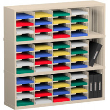 Mail Room Sorter and Office Organizer 48"W x 12-3/4"D, 48 Pocket Sorter with 9-1/2"W Mail Sorting Shelves