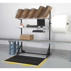 Packing Station and Manifest Console Above Conveyor with 24" Bubble Pack Bracket  59"W 