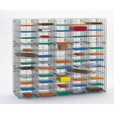 Mail Room Sorter and Office Organizers 60"W x 15"D, 60 Pocket Wire Mail Sorter - FREE Quantity Shipping! 