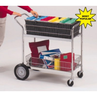 Mail Room Supplies Medium Wire Basket Mail Cart or Office Distribution Cart