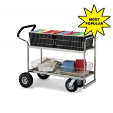Wire Basket Cart With Ergonomic Designed Handle and Choice of Casters